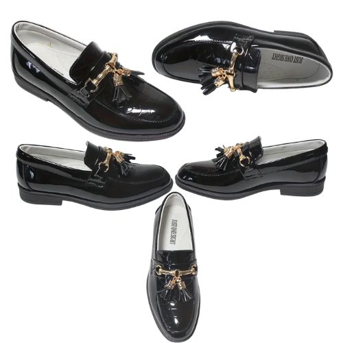 Kids Glossy Loafers