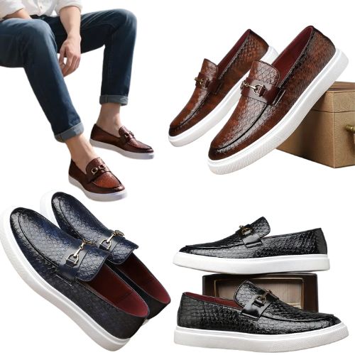 LuxeBite Python Loafers